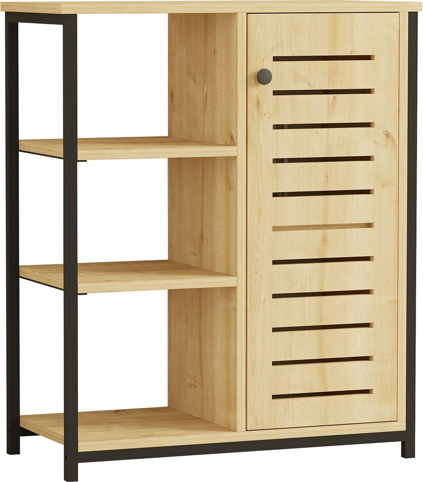 Raft librash Hanah Home, ngjyrë ihlamuri - safir, me kornizë të zezë