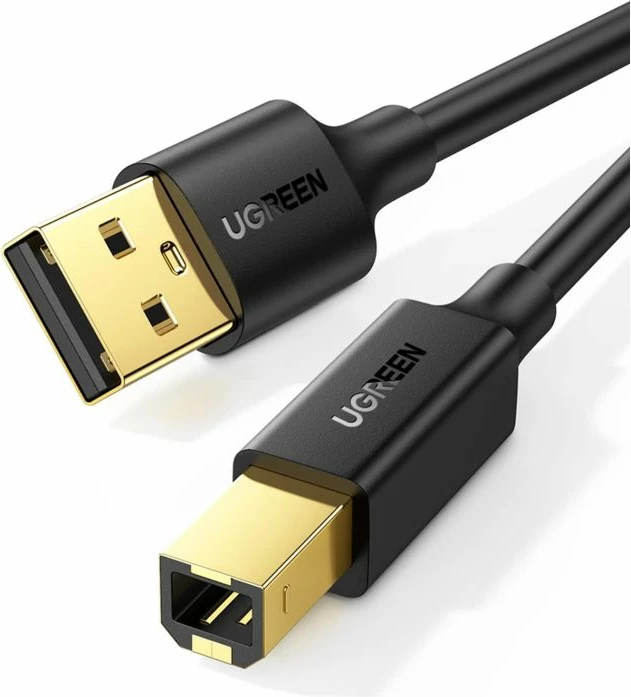 Kabllo printeri USB 2.0 UGREEN 10351, USB-A në USB-B, 3 m, e zezë