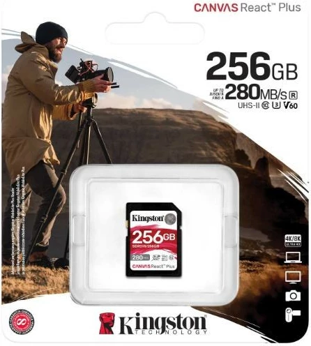 Kartelë memorie SD Kingston Canvas React Plus, 256GB, 280MB/s, V60