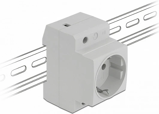 Prizë rryme DeLOCK CEE 7/3 për shinën DIN 35 mm, 16A 250V, 5 copë, gri