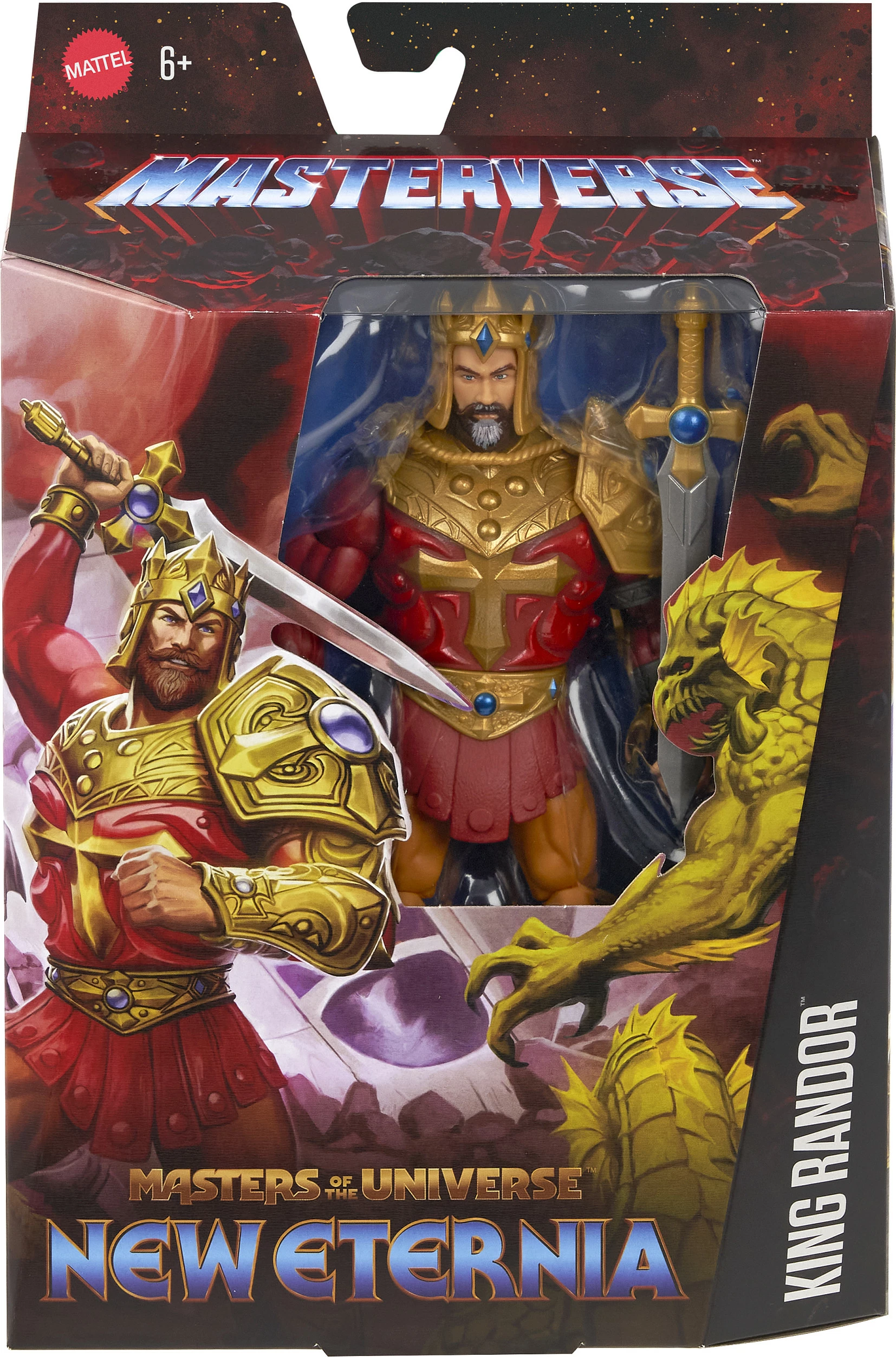Figurinë aksioni Mattel Masters of the Universe Masterverse New Eternia King Randor, 18 cm, shumëngjyrëshe