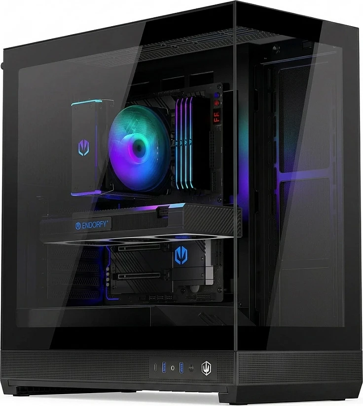 Kasë Endorfy Fishtank 6000 Flex, midi tower, xham i tejdukshëm, e zezë