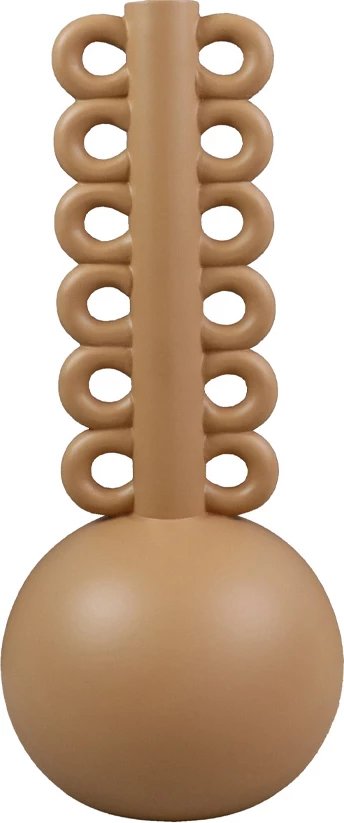 Vazo dekorative Thyra, polirezine, ngjyrë terrakote, 15x15x34cm