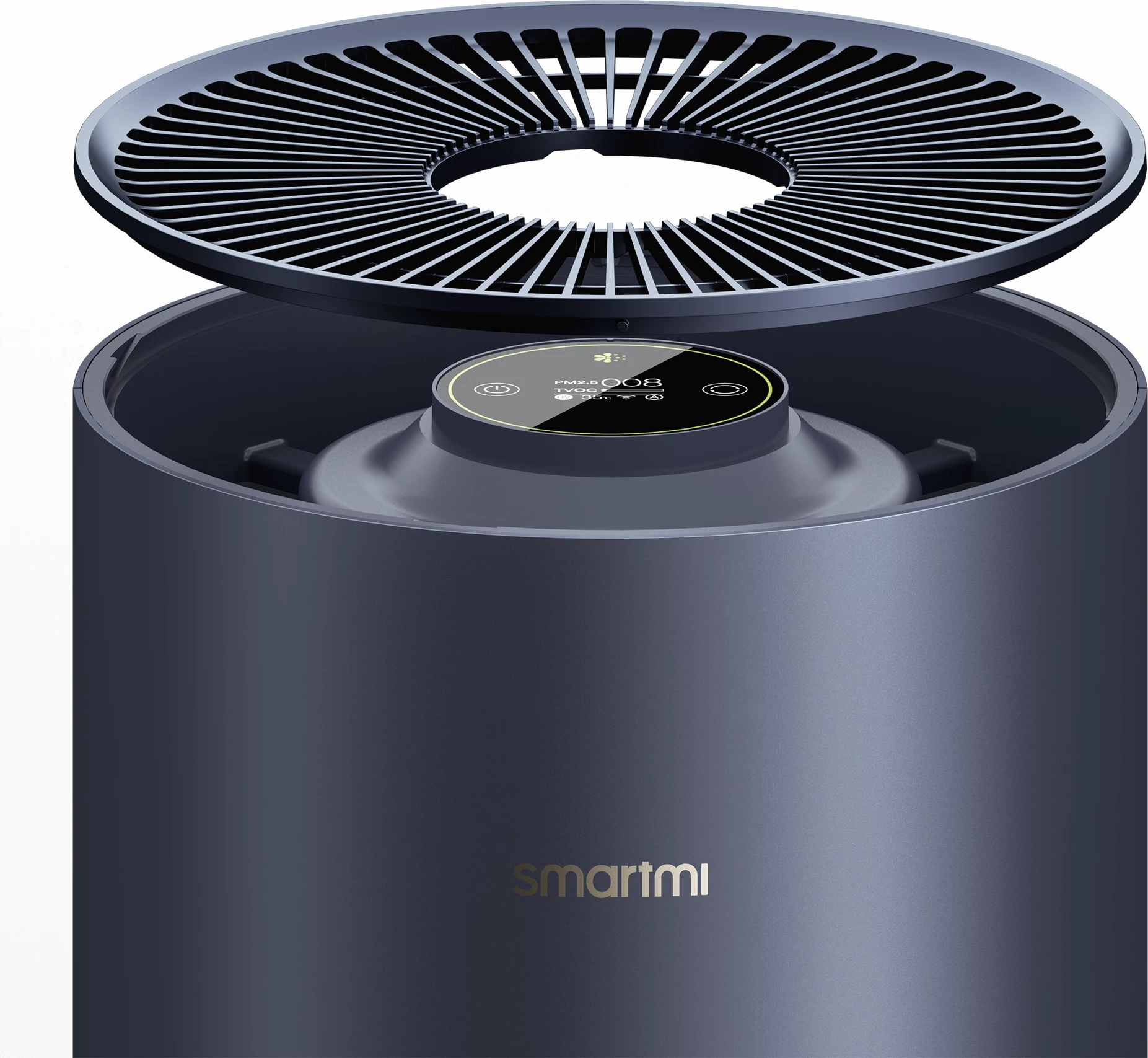 Pastrues ajri Smartmi Air Purifier 2, 40 W, për 26-45 m², HEPA H13 + karbon aktiv, UV-C, gri