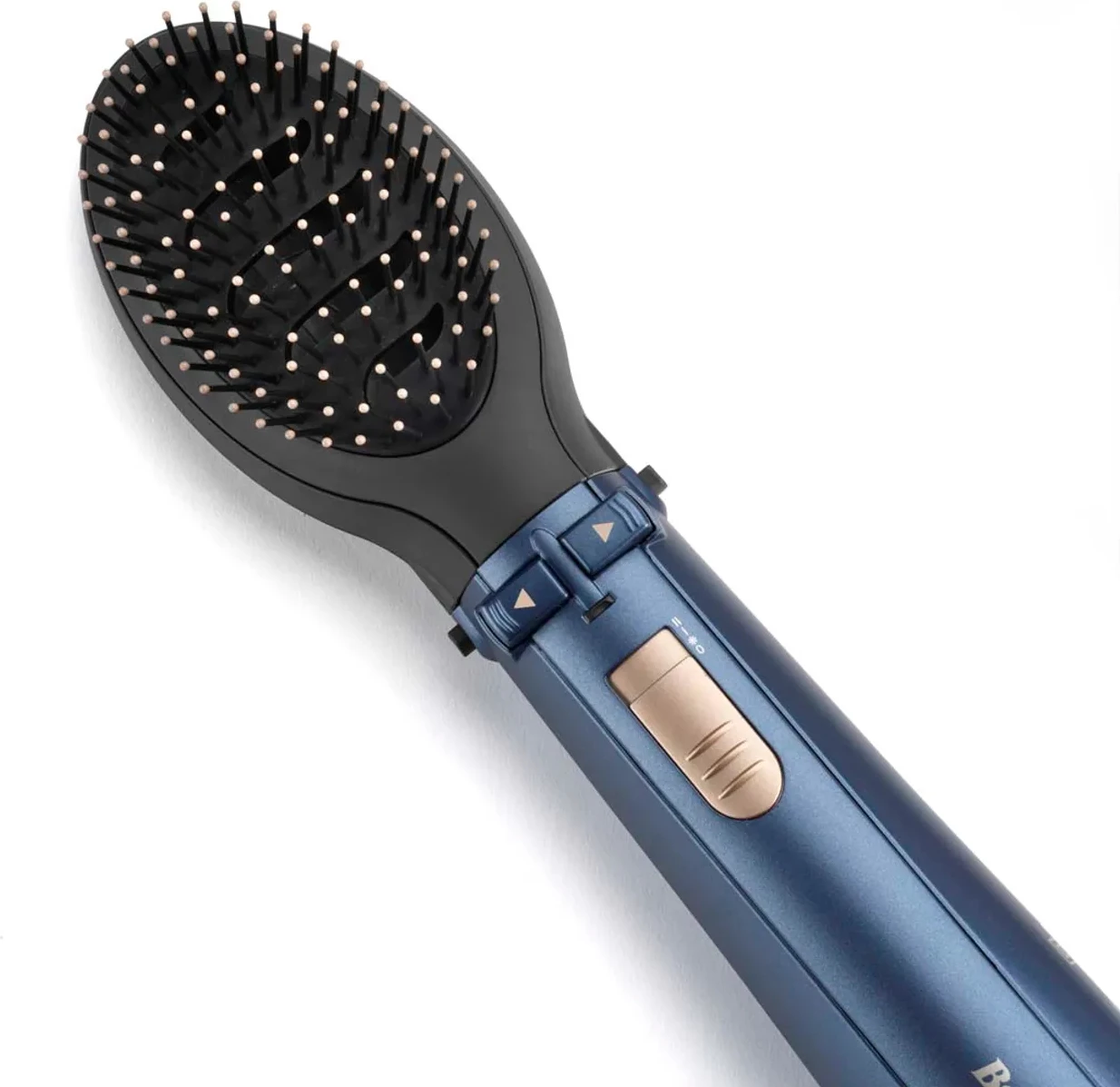 Brushë stiluese për flokë BaByliss AS965E, 1000W, 4 në 1, furçë 38 mm, jonizim, 2 temperatura + ajër i ftohtë, kabllo 2.2 m, blu, set me 4 koka