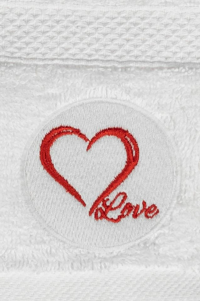 Set peshqirësh duarsh dhe banje (2 copë), Mijolnir, Love, e bardhë