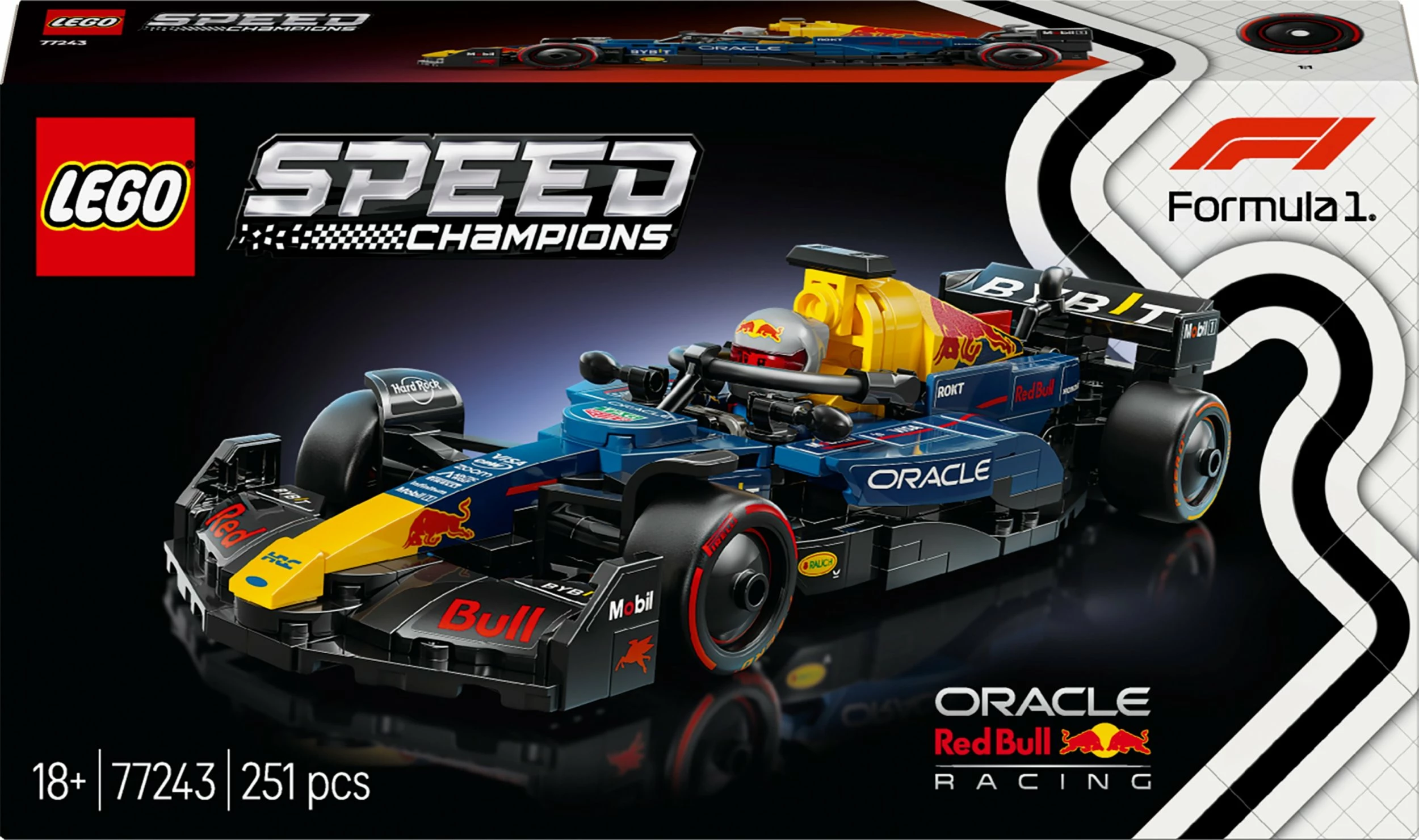 Set LEGO Speed Champions Bolid F1 Oracle Red Bull Racing RB20 77243, 251 pjesë, 18+