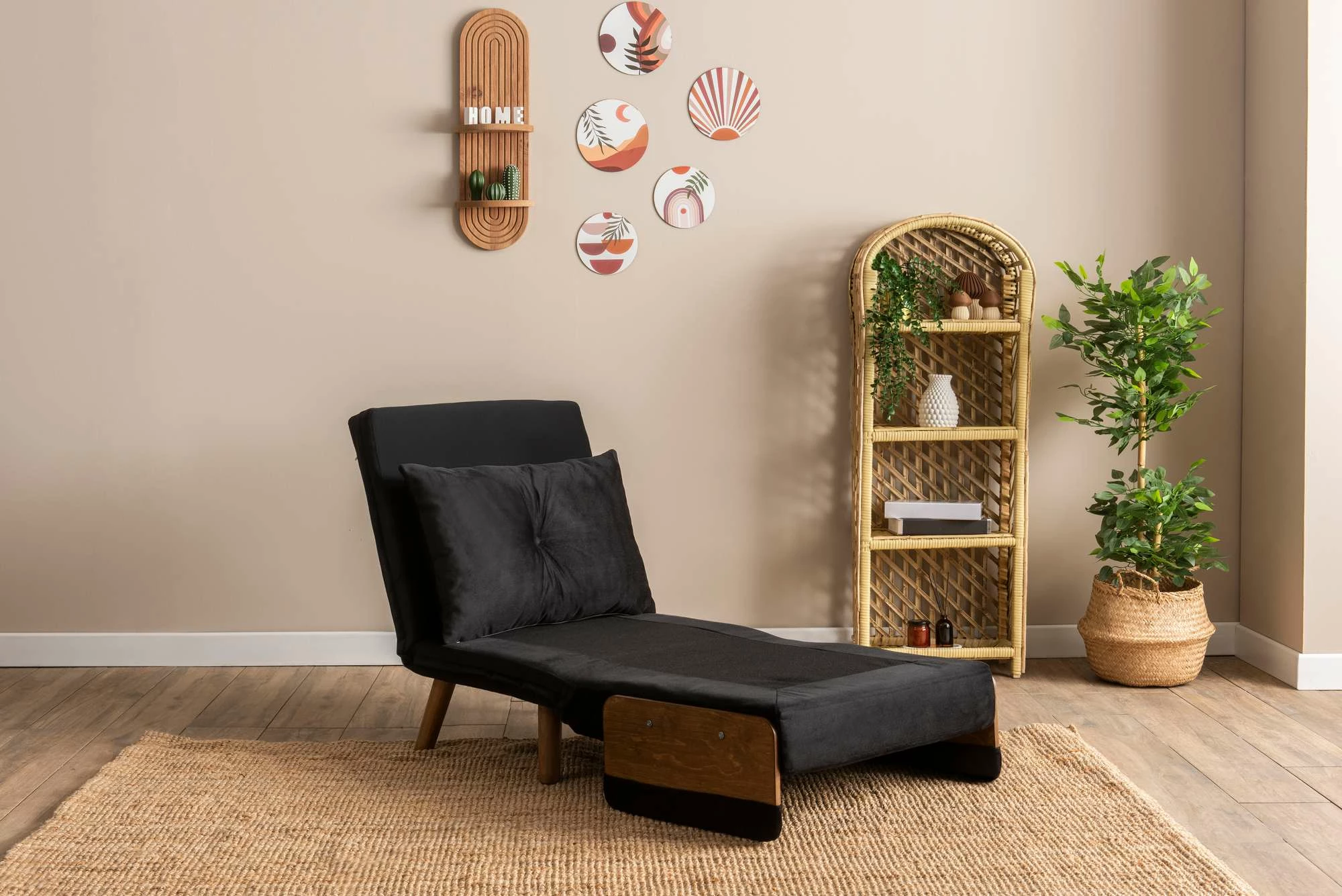 Krevat-karrige një vendës, Atelier del Sofa, Cosmo Single, e zezë