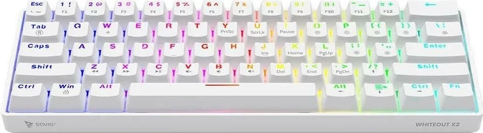 Tastaturë mekanike Savio Whiteout X2, Outemu Brown, Hot Swap, e bardhë