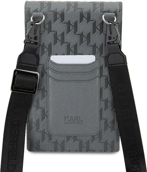 Mbështjellës Karl Lagerfeld KLWBSAKHPCG Saffiano Monogram Choupette, argjendtë