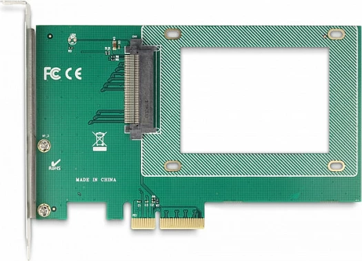 Kartelë zgjerimi PCI Express DeLOCK, PCIe 4.0 x4 në U.2 NVMe (SFF-8639), për SSD 2.5", Gjelbër/Argjendtë