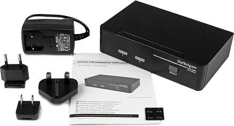 KVM Switch StarTech SV231DPUA, 2-Port DisplayPort, 4K, USB Hub, me Audio, i zi