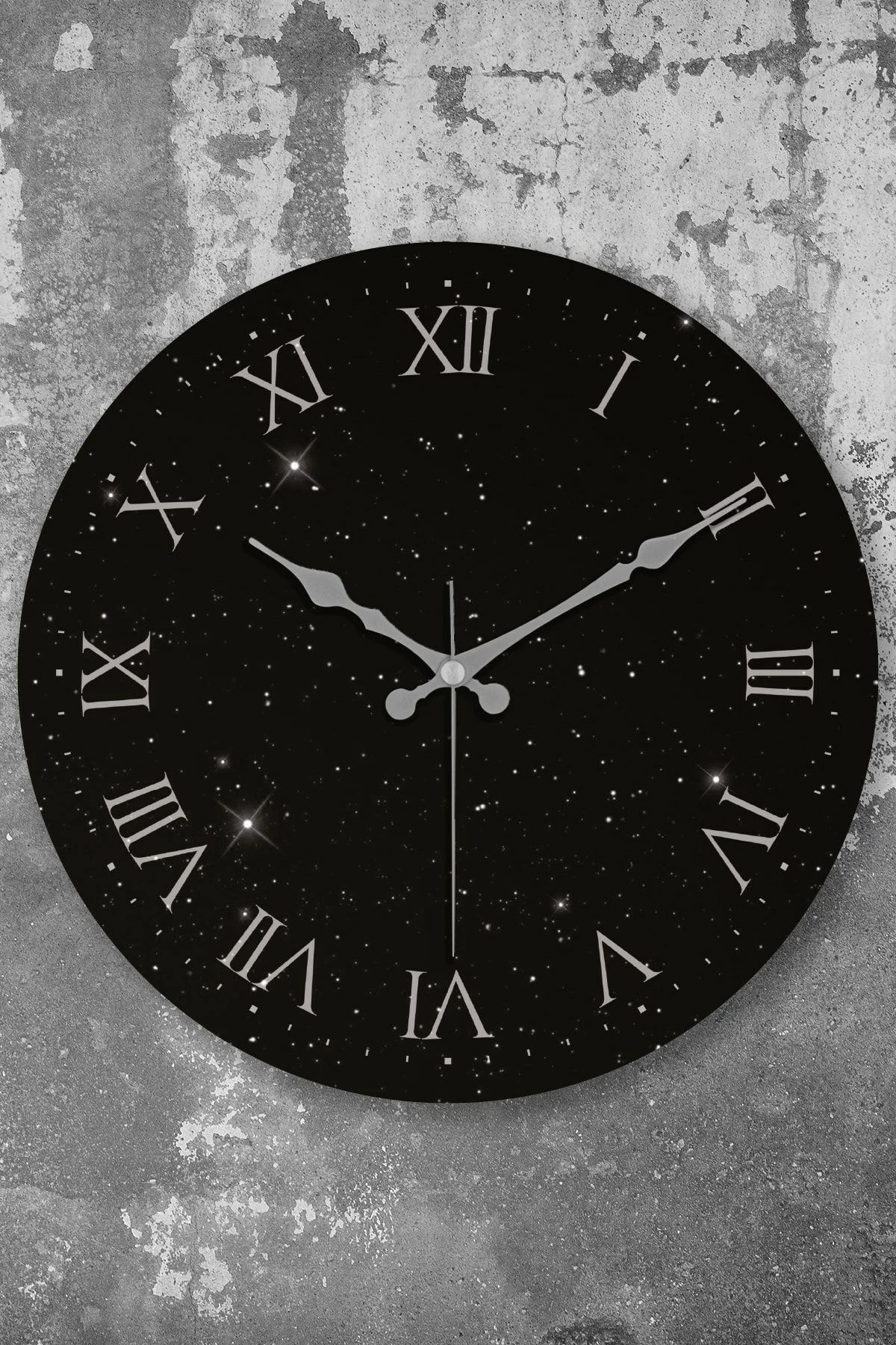 Orë muri dekorative Wallity, Myk1383-10, e zezë dhe e bardhë, 36cm