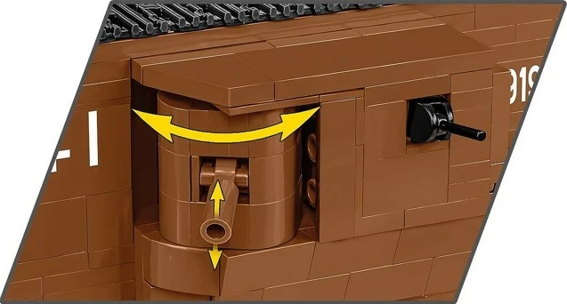 Set lodër ndërtimi Cobi Klocki Mark V (Male) 9199, 844 pjesë, kafe