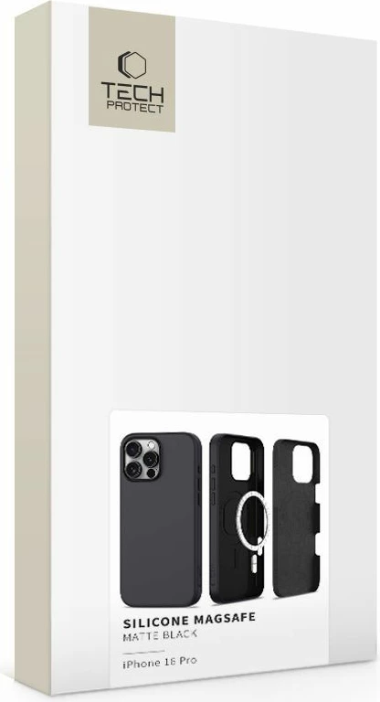 Mbështjellës Tech-Protect Silicone MagSafe për iPhone 16 Pro, i zi