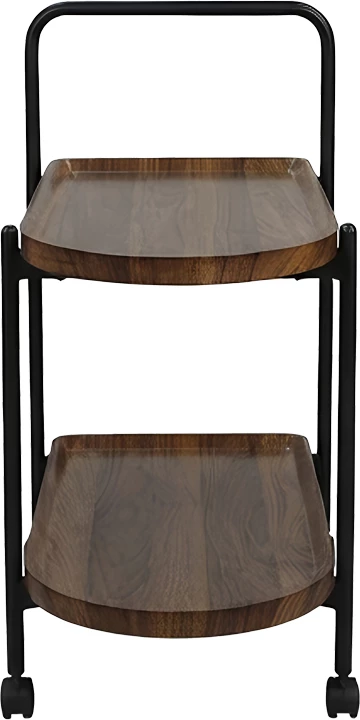 Tavolinë anësore me rrota Whelea, MDF-metal, ngjyrë arre-e zezë, 40x60x69cm