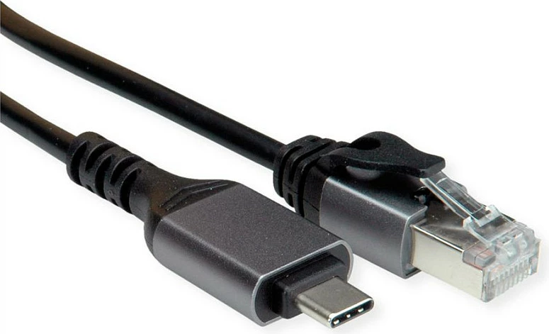 Kabllo adapter VALUE 12.99.1166-10, USB-C në RJ45, 1.5 m, Gigabit Ethernet, e zezë