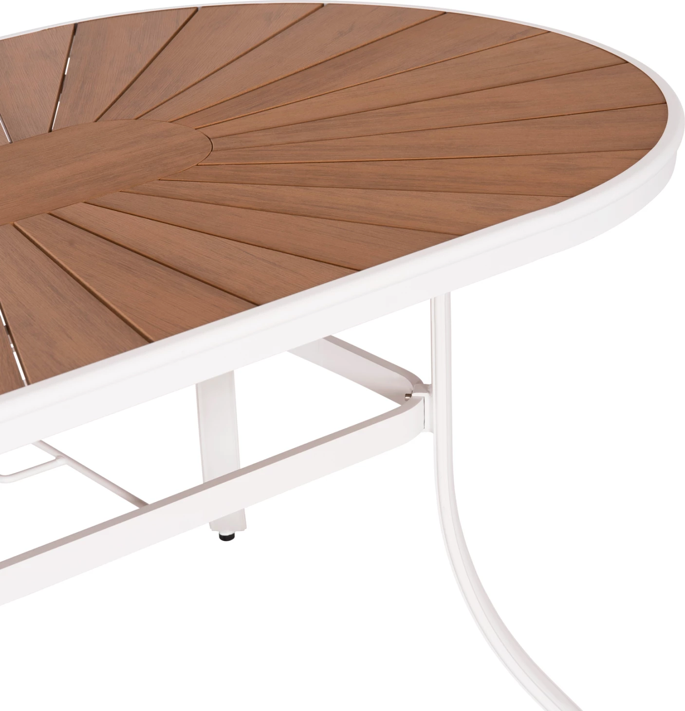 Tavolinë për terasë TELAMO FH6288.02 alumin në të bardhë & sipërfaqe tavoline polywood 160x90Χ73.5cm