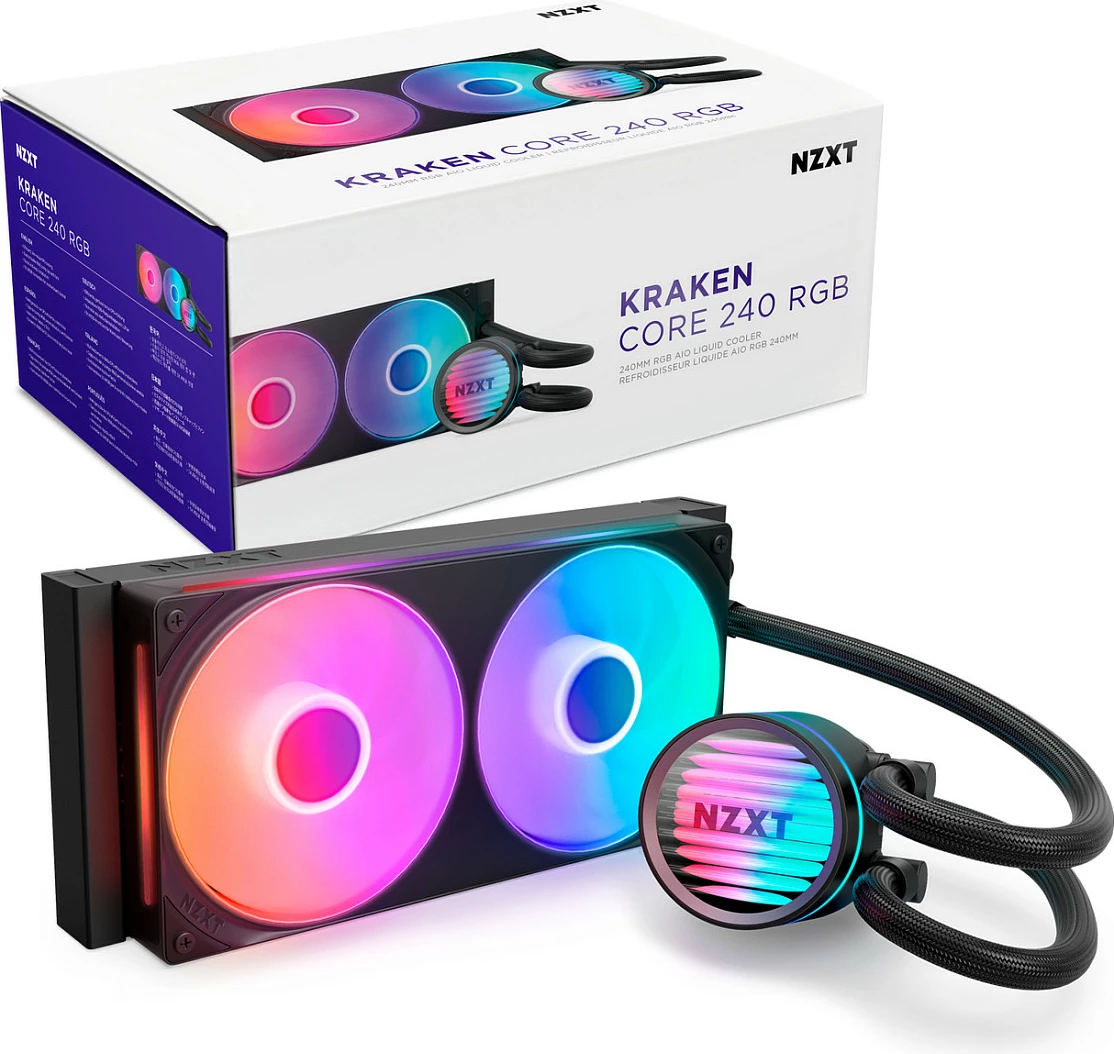 Ftohës lëngshëm CPU NZXT Kraken Core RGB 240 (2025), AIO 240mm, i zi