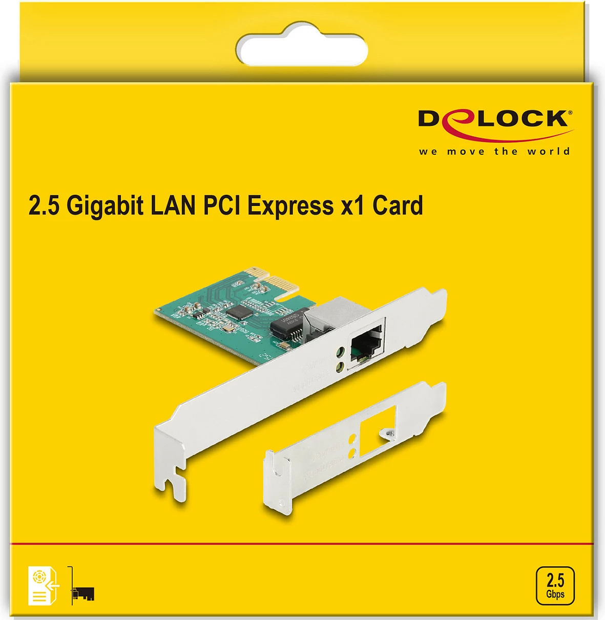 Kartë rrjeti DeLOCK PCI Express x1 RTL8125B, RJ45 2.5GbE, Wired