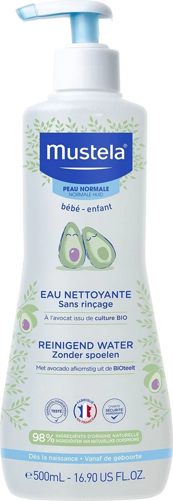 Ujë pastrues pa shpëlarje për fëmijë Mustela, 500ml