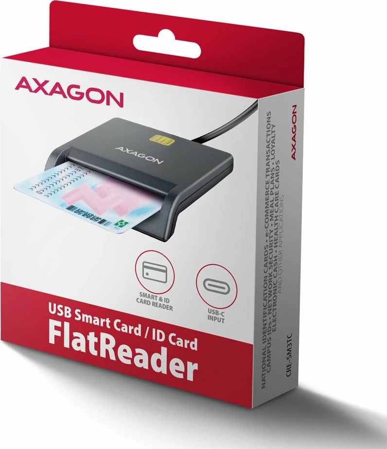 Lexues kartele identifikimi Axagon CRE-SM3TC USB-C (USB 2.0), 480 Mbps, kabllo 1.2 m, gri