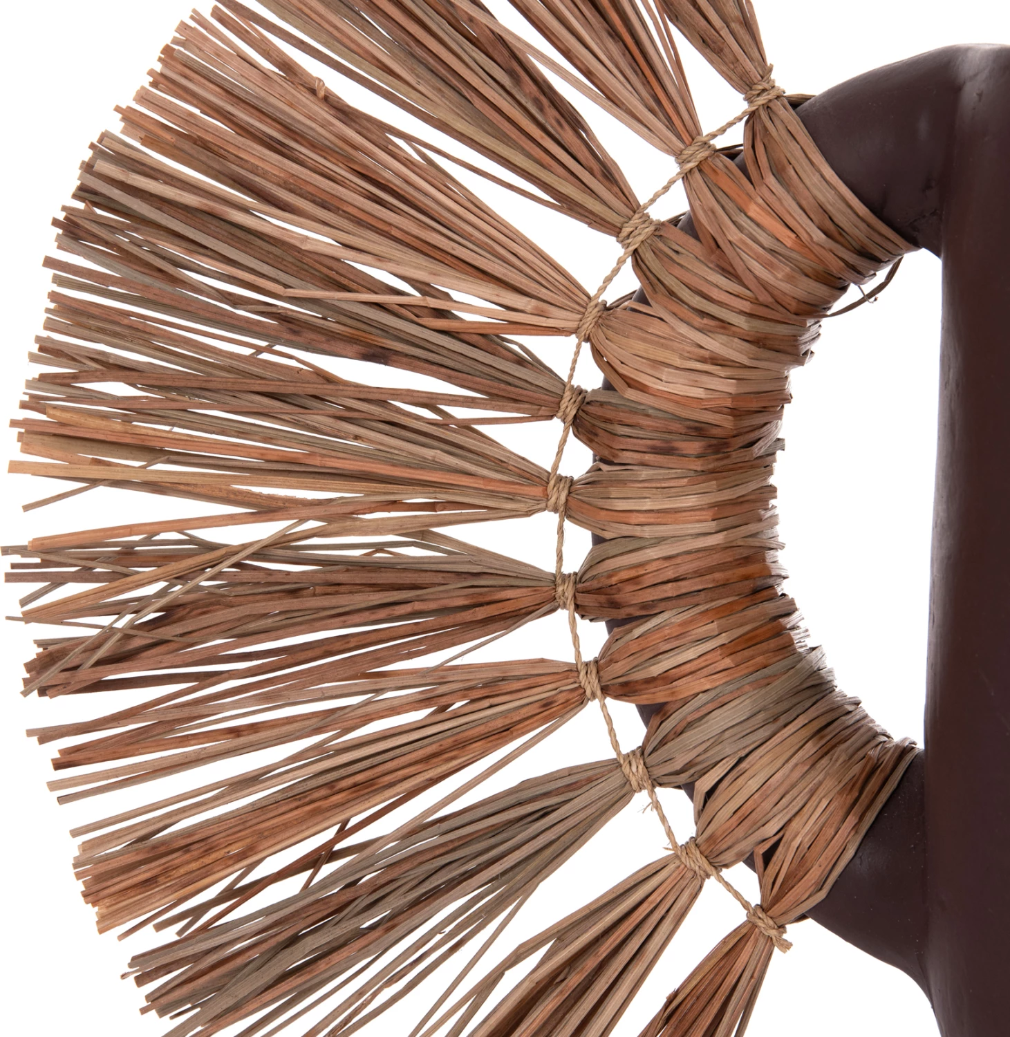 Vazo dekorative tavoline ALICA, terrakotë, ngjyrë çokollate, me bar të thatë, 55x19x34cm