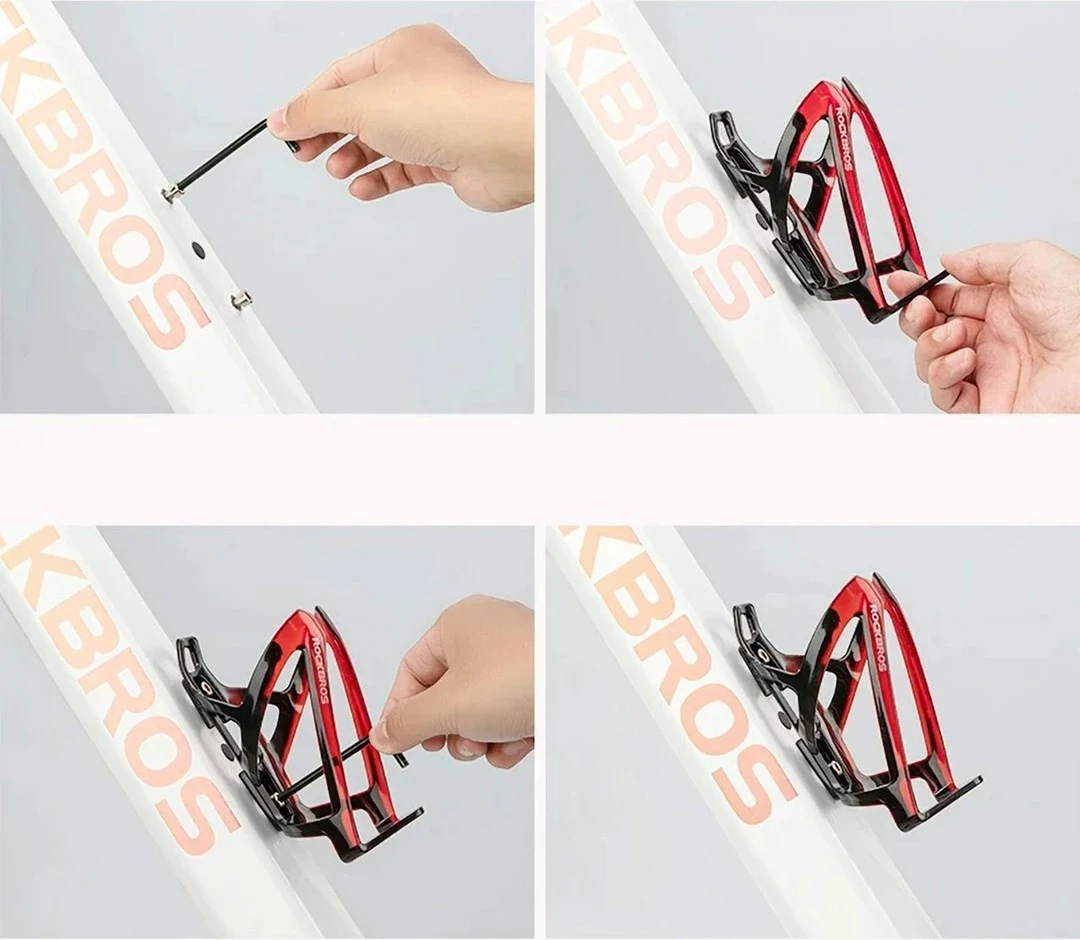 Mbajtës shishe për biçikletë Rockbros FK338, PC, zi/kuqe