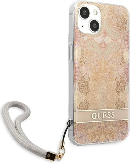 Mbështjellës Guess GUHCP13SHFLSD për iPhone 13 mini 5.4", Flower Strap, Ari