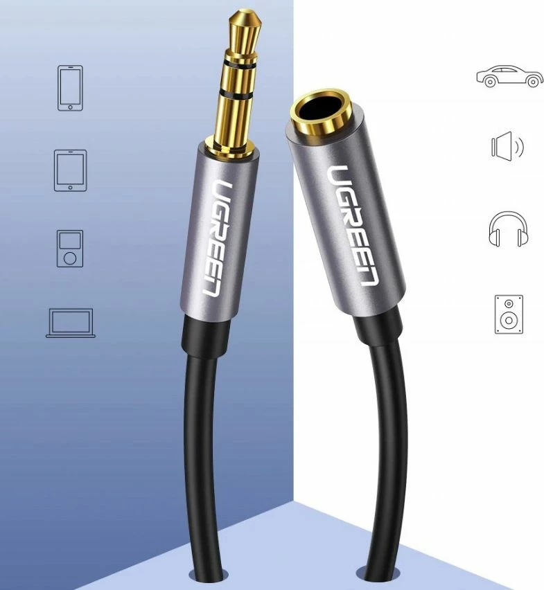 Kabl zgjatues AUX 3.5mm Ugreen 10594 2 m, argjend