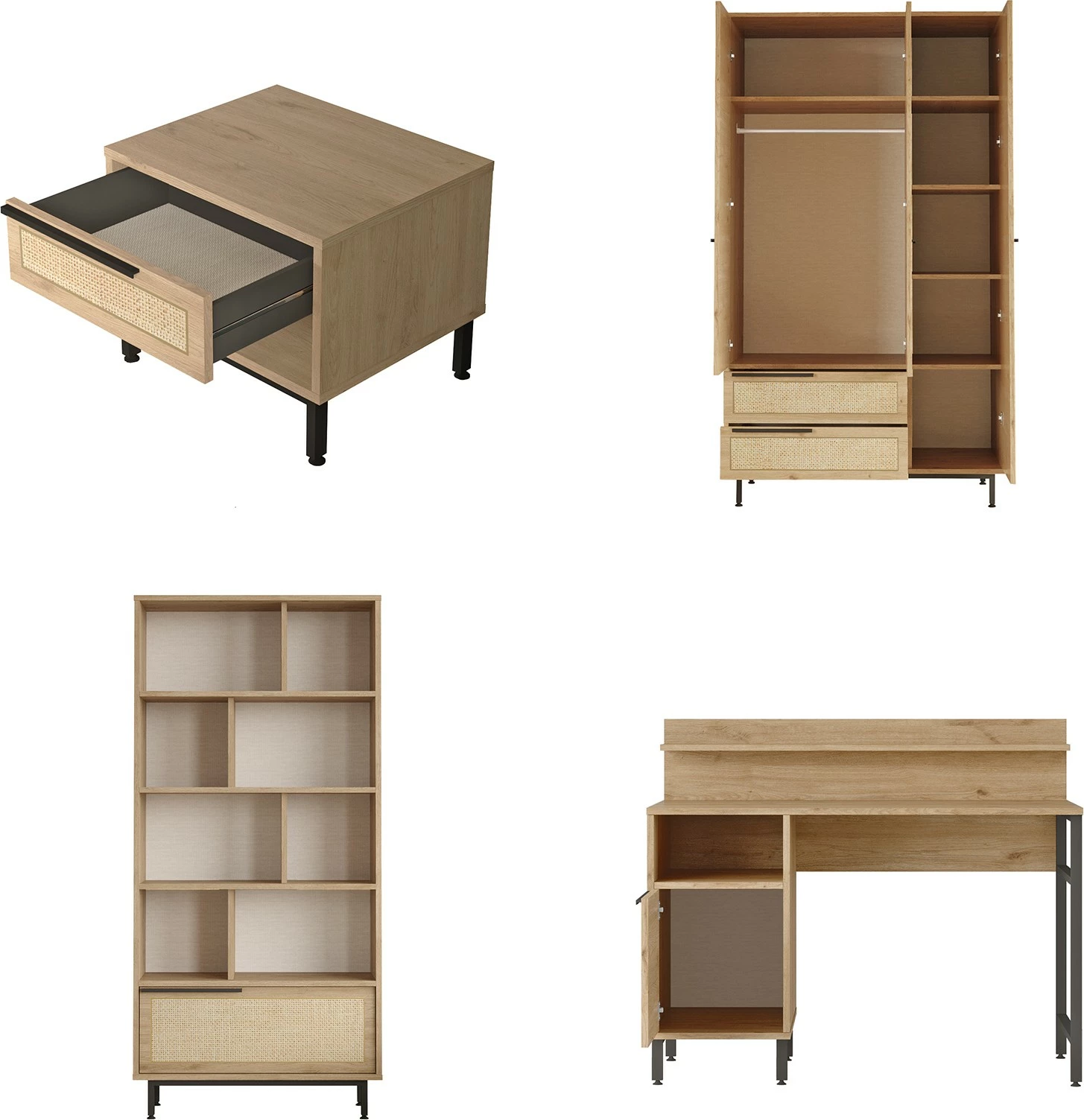 Set dhome rinore Skye Decor, ngjyrë lisi, ON25-SU