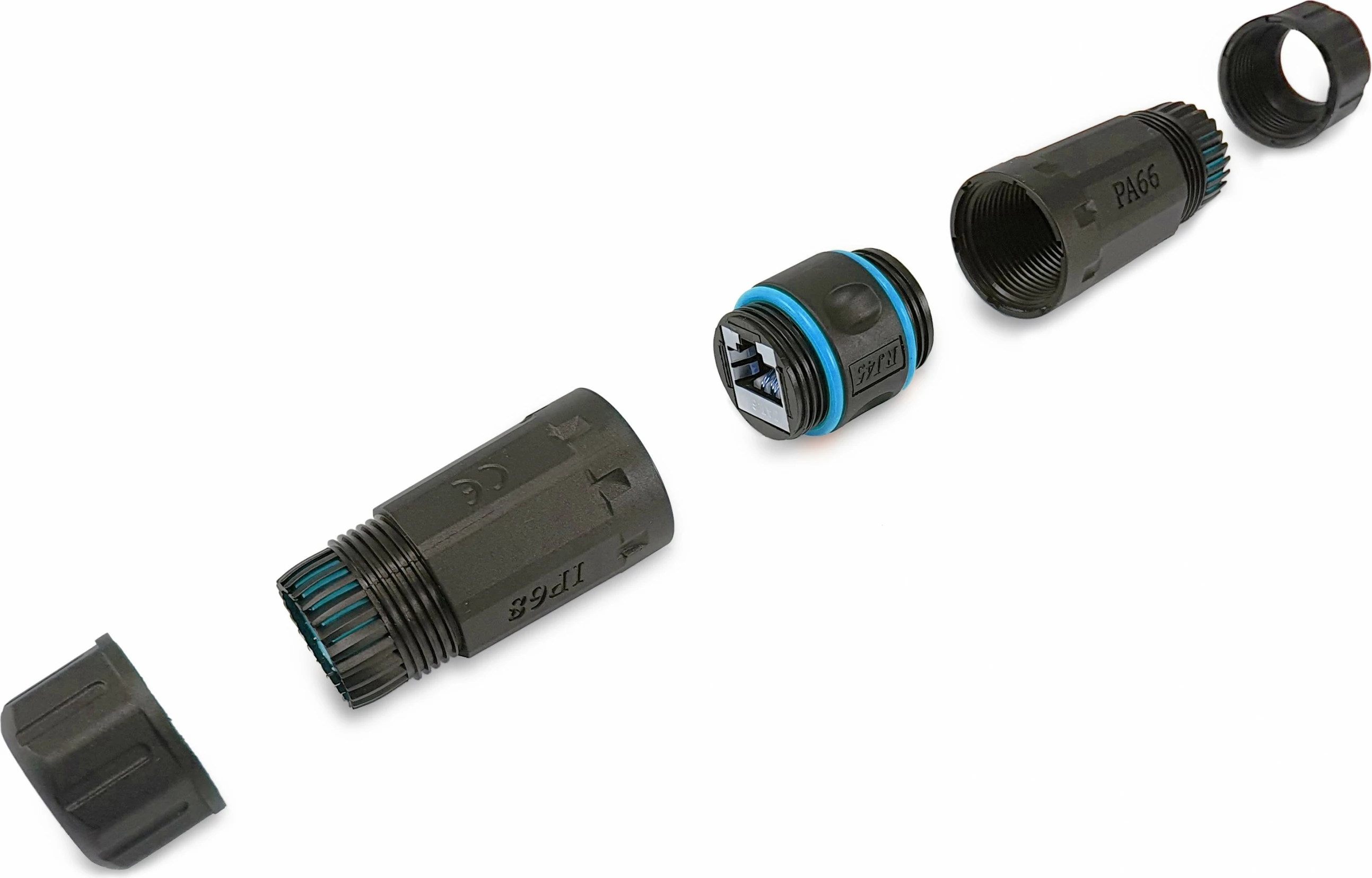 Coupler rrjeti Equip Cat.6A RJ45, i jashtëm, IP68, zi, kaltër