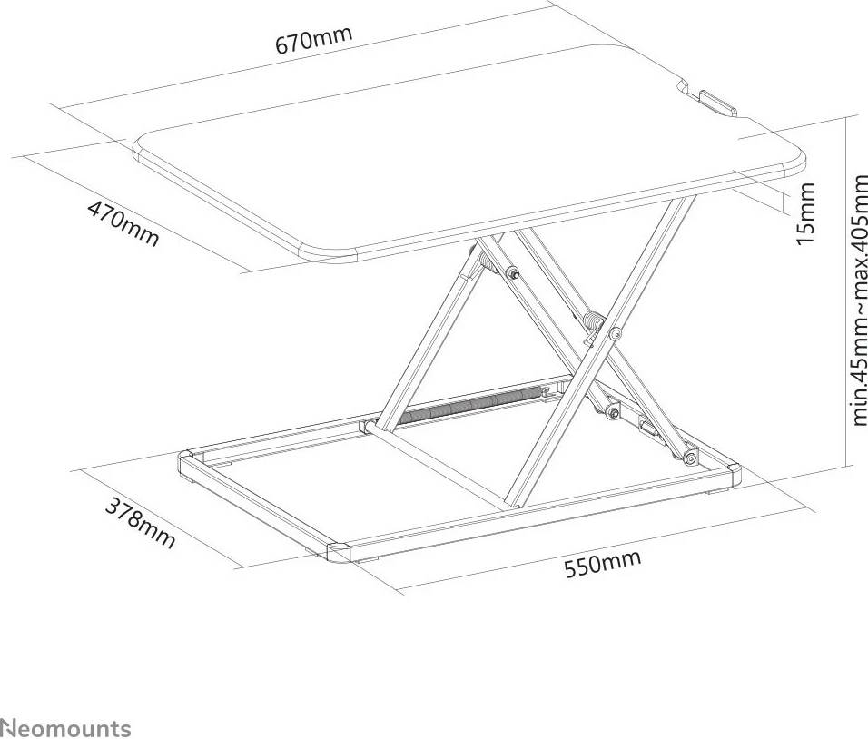 Stacion pune sit-stand Neomounts NS-WS050BLACK, i zi
