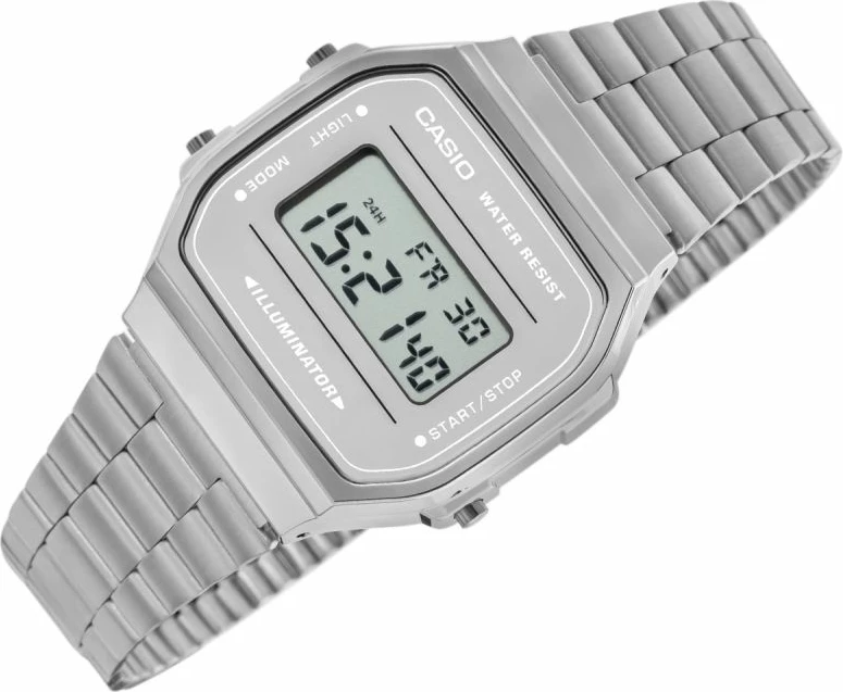Orë dore për meshkuj Casio Vintage A168WEM-7EF, argjend
