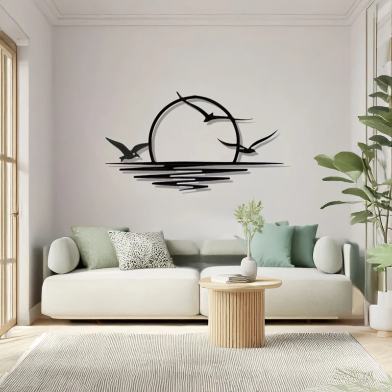 Dekor muri Kenfio, metal i zi, 60x1.5x40cm