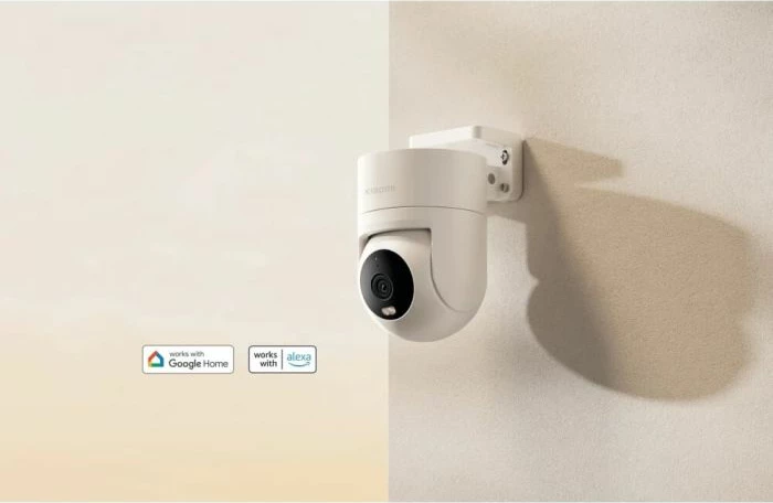 Kamerë sigurie outdoor Xiaomi CW300 4MP 2.5K, PTZ, IP66, Wi‑Fi + Ethernet, audio dy-kahëshe, e bardhë