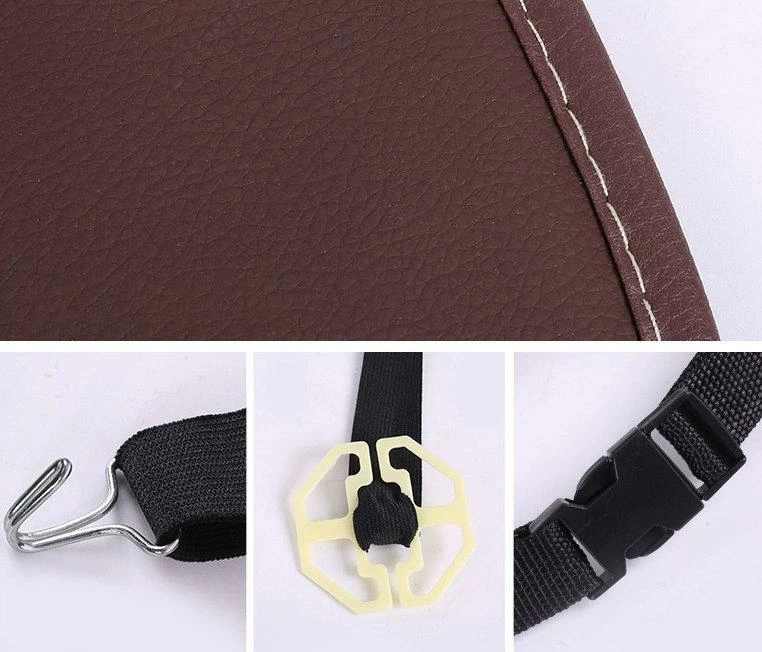 Organizator për ulëse makine NoName me tavolinë mini, eko-lëkurë, mbajtëse tableti, bezhë, 1 copë