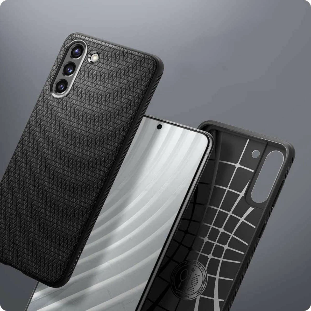 Mbështjellës Spigen Liquid Air për Samsung Galaxy S21, i zi mat