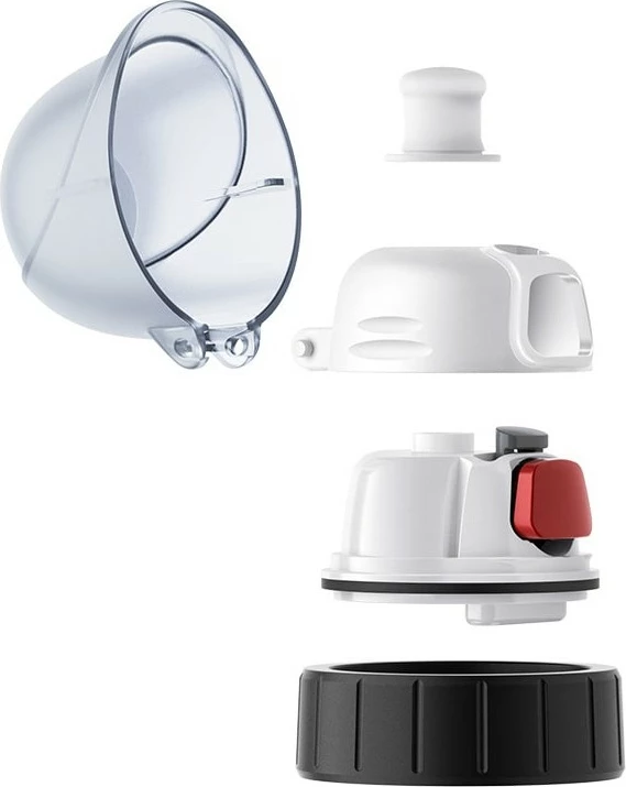 Shishe uji Emsa Drink2Go Tritan 0.5L AutoClose, dizajn zjarrfikës, transparente/kapak i zi