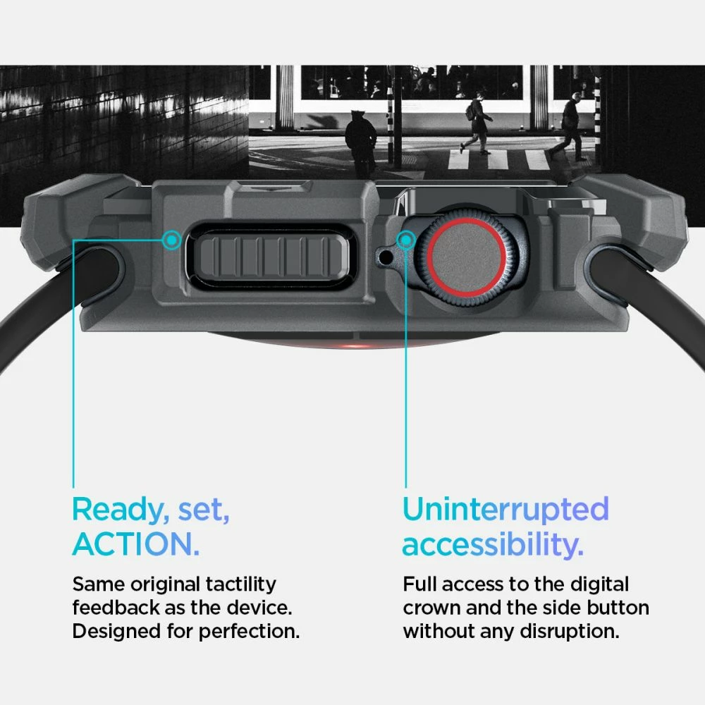 Mbështjellës Spigen Rugged Armor për Apple Watch 10, 46mm, Gri