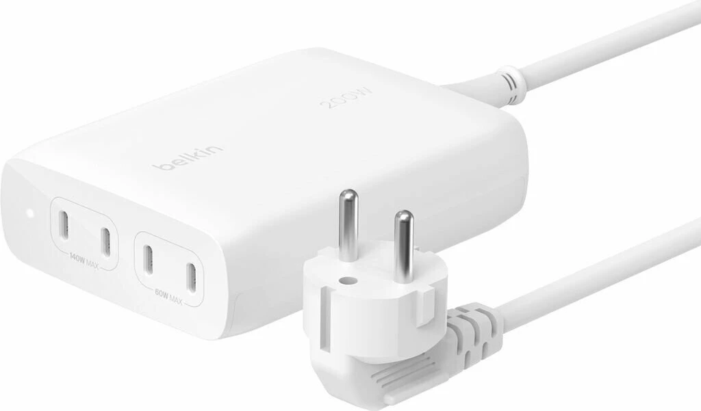 Belkin BOOST CHARGE PRO 200W 4-Port USB-C GaN Charger - White