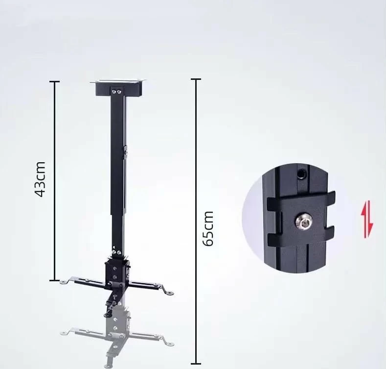 Mbajtës projektori Zenwire 4-në-1 për mur/tavan deri 25 kg, i zi, set montimi