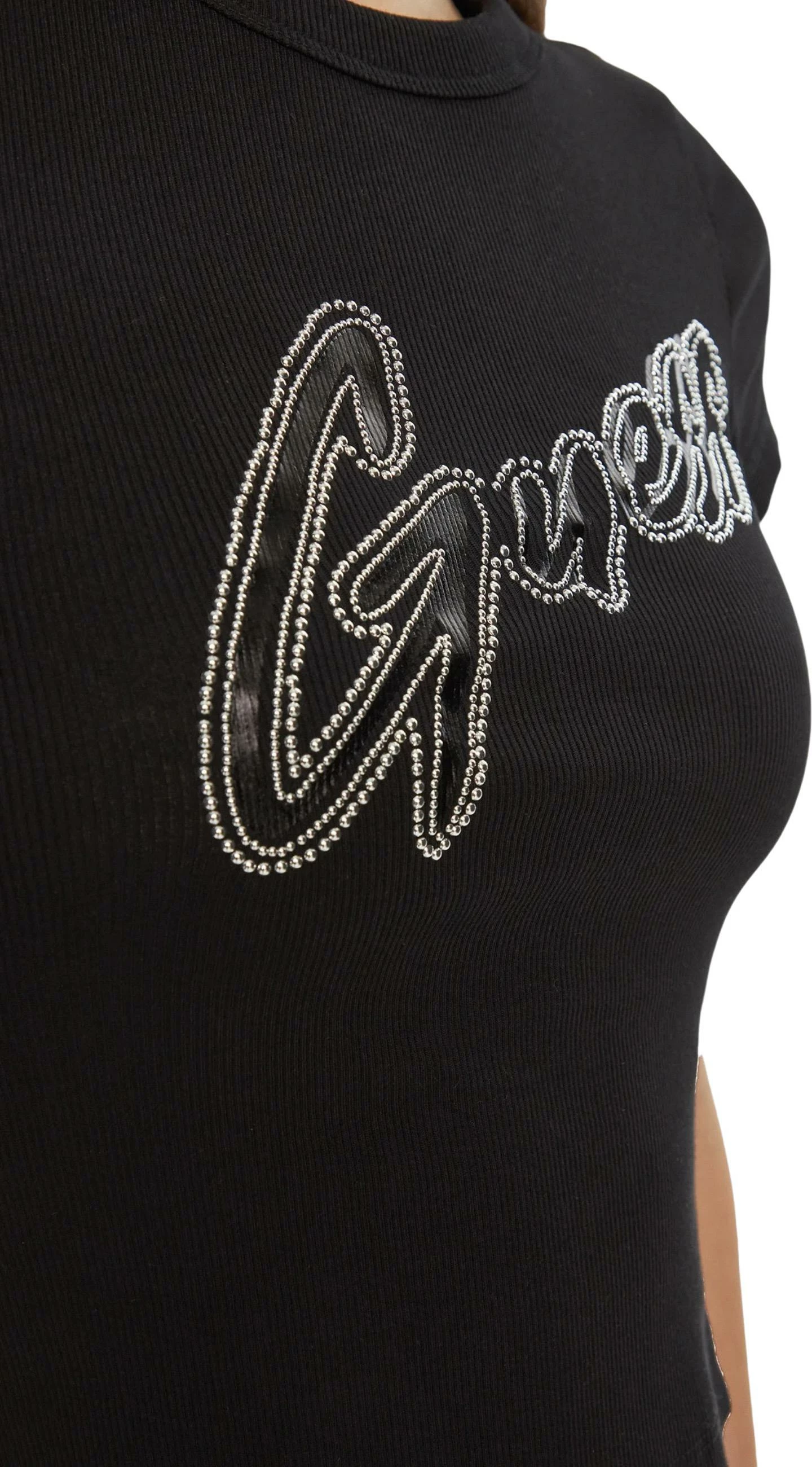 Maicë për femra Guess SS CN RIB LOGO TEE W5RI68 KA0H1, e zezë [Madhësia: L]