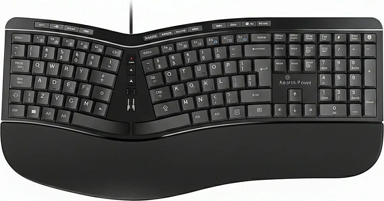 Tastierë MEDIARANGE MROS120, layout DE, ergonomike, e zezë