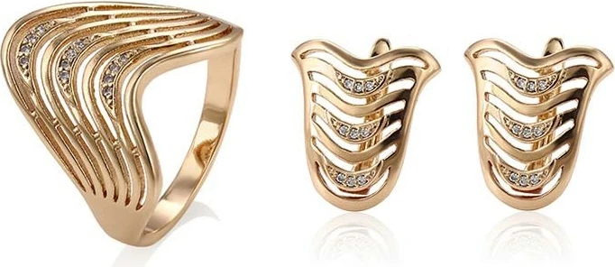 Set unazë/vathë elegante , të praruar në ar 18K #7