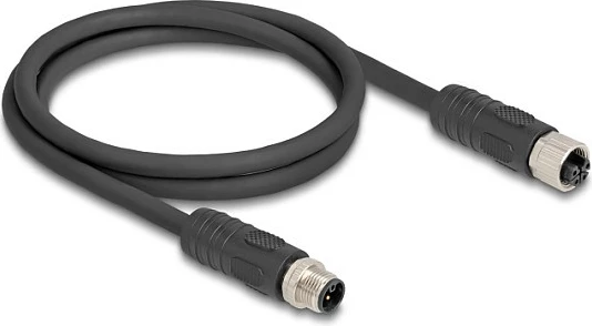 Kabllo sensori DeLOCK 80522, M12 mashkull/femër, 5 m, AWG16, rezistente ndaj vajit, e zezë
