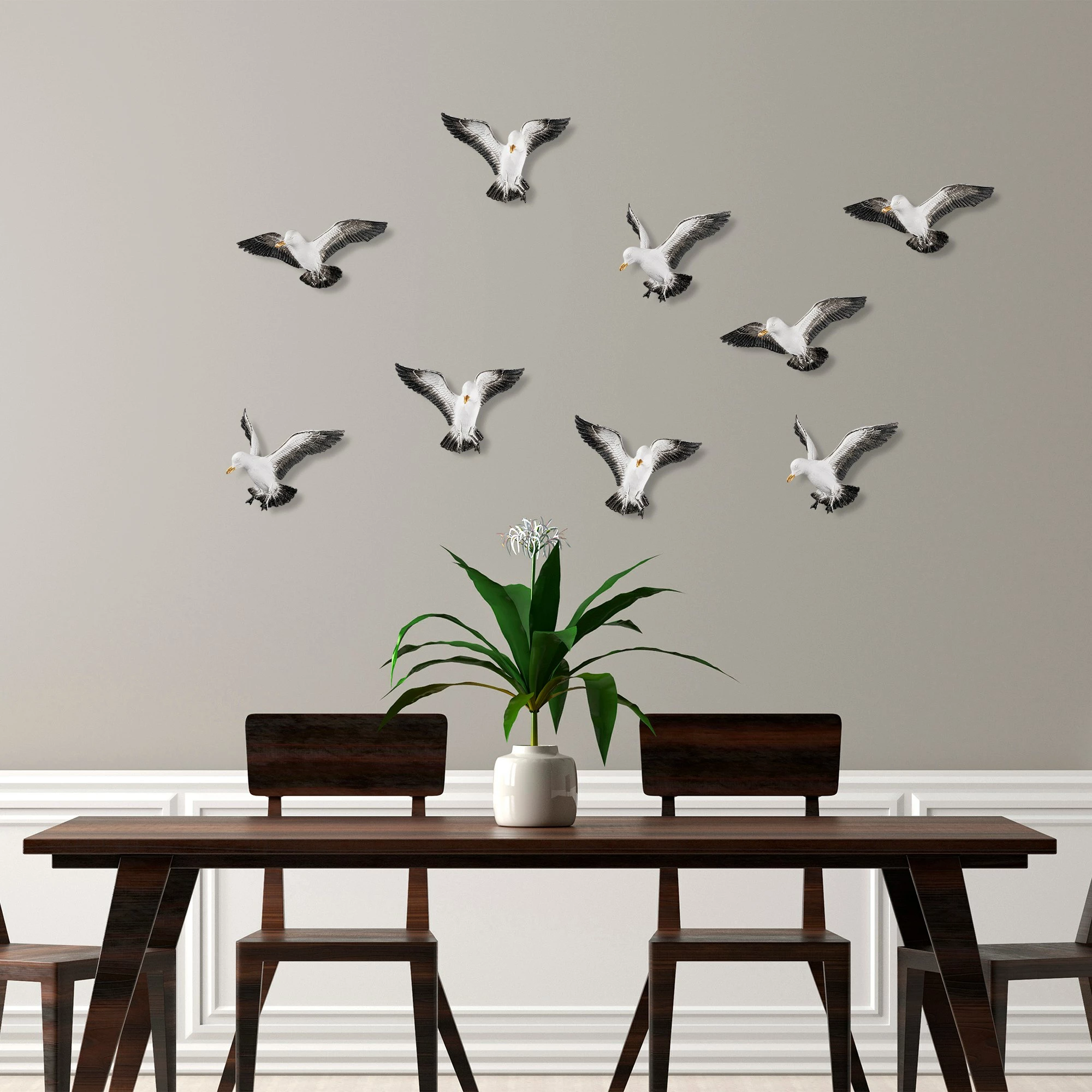 Objekt dekorativ Aberto Design, BIRDS 2, shumëngjyrësh, set 3 copë