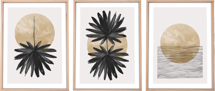 Pikturë triptike Envazy, print digjital në kanavacë, shumëngjyrëshe, 30x3x40cm (set prej 3 copash)