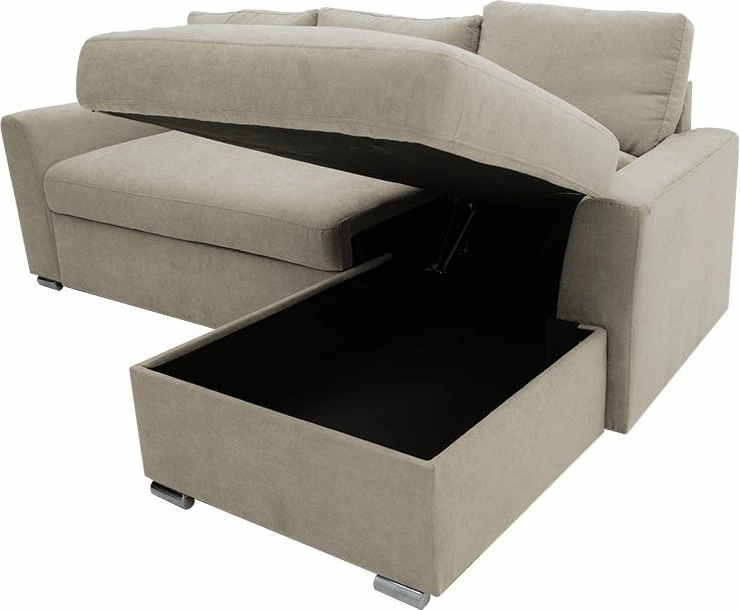 Kënd divan-krevat Belle, këndi majtë, bezhë, 236x164x88cm