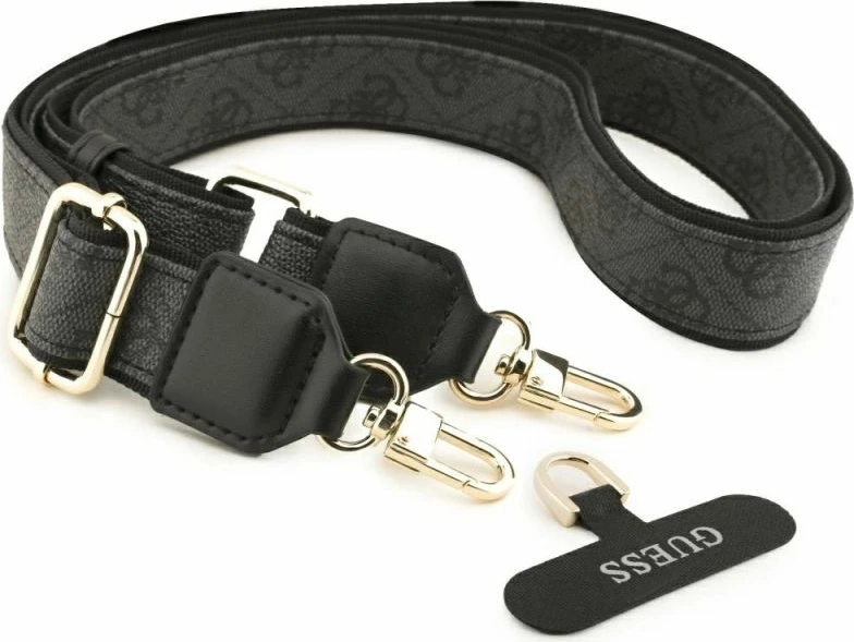 Mbrojtëse telefoni Guess 4G Strass Logo & Big Strap Metal Buttons MagSafe, e zezë